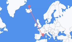 Flyrejser fra Grimsey, Island til Mahon, Spanien