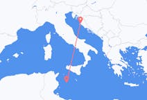 크로아티아 자다르에서 출발해 이탈리아 람페두사에게(으)로 가는 항공편