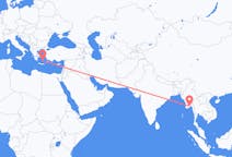 Flights from Yangon, Myanmar (Burma) to Santorini, Greece
