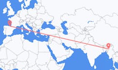 인도 임팔에서 출발해 스페인 빌바오로(으)로 가는 항공편
