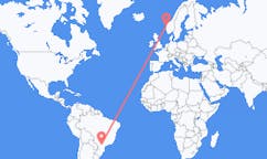 Vluchten van Londrina, Brazilië naar Florø, Noorwegen