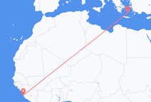Flights from Freetown to Santorini