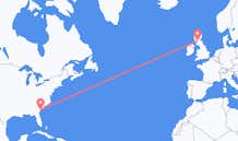 来自美国希尔顿黑德岛前往苏格兰的格拉斯哥的航班