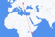 Flyreiser fra Zanzibar, til Debrecen