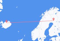 フィンランドのロヴァニエミから、アイスランドのアークレイリまでのフライト