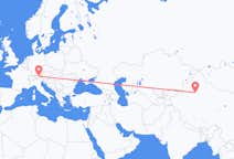 Lennot Korlasta, Kiina Innsbruckiin, Itävalta