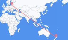 Flyg från Whanganui, Nya Zeeland till Kaunas, Litauen