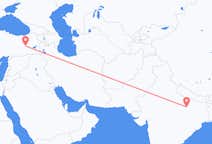 Vluchten van Benares, India naar Bingöl, Turkije