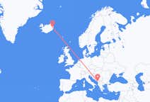 モンテネグロのポドゴリツァから、アイスランドのエギルスタジルまでのフライト