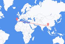 Lennot Lashiosta, Myanmar (Burma) Lissaboniin, Portugali