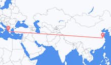 Lennot Yangzhousta, Kiina Kefalliniaan, Kreikka