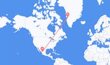 Flyreiser fra Victoria de Durango, Mexico til Ilulissat, Grønland