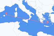 Lennot Mahonilta Santorinille