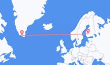 Flyg från Tammerfors, Finland till Qaqortoq, Grönland