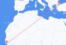 Flyreiser fra Bissau, til Istanbul