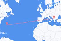 Lennot Bermudasta, Yhdistynyt kuningaskunta Skopjeen, Pohjois-Makedonia