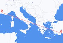 Lennot Nimesistä, Ranska Antalyaan, Turkki