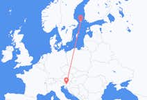 Vluchten van Ljubljana naar Mariehamn