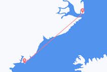 Lennot ittoqqortoormiitista, Grönlanti Kulusukille, Grönlanti
