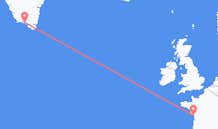 Flyg från La Rochelle, Frankrike till Qaqortoq, Grönland