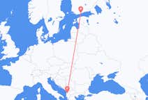 从地拉那飞往赫尔辛基的航班
