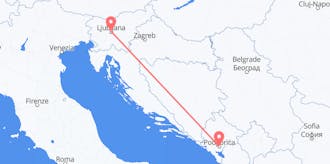 Flyg från Slovenien till Montenegro