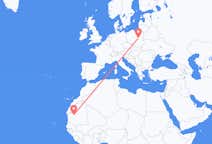 Voos de Atar, Mauritânia para Varsóvia, Polônia