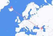 Lennot Ganjasta, Azerbaidžan Akureyriin, Islanti