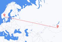 Vluchten van Ulaanbaatar naar Oslo