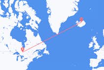 Flyg från Timmins, Kanada till Akureyri, Island