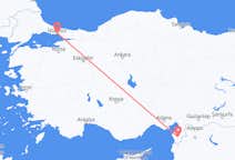 Lennot Hatayn maakunnasta, Turkki Istanbuliin, Turkki