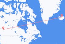 캐나다 그랜드 프레리에서 출발해 아이슬란드 아쿠레이리로(으)로 가는 항공편
