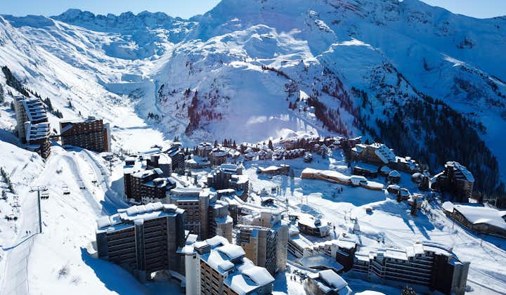 photo of an aerial Morzine, French Alps, Snow Resort city, Rhone-Alpes, France.