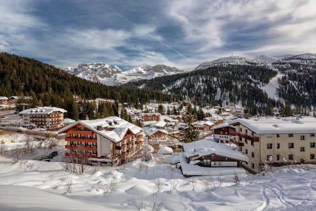 photo of Ski Resort of Madonna di Campiglio, View from the Slope, Italian Alps, Italy.