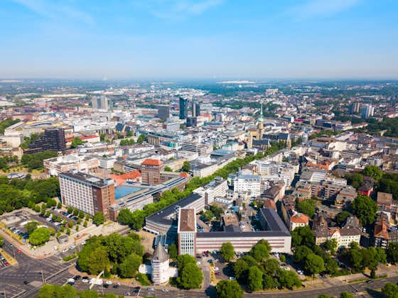 Dortmund city centre aerial panoramic view