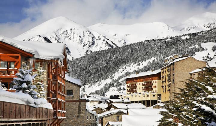 photo of Soldeu village covered by snow in Andorra.