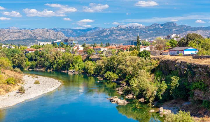 Photo of Podgorica city at Moraca riverside.