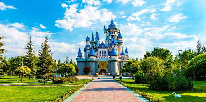 Photo of Fairytale Castle in Sazova Park in Eskisehir, Turkey.