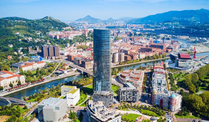 Photo of Bilbao aerial panoramic view. 
