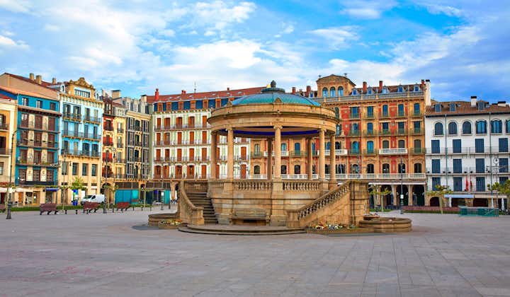 Photo of Pamplona Navarra in Spain plaza del Castillo square downtown