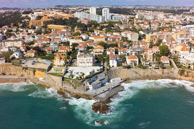photo of an aerial view of Estoril coastline near Lisbon in Portugal.