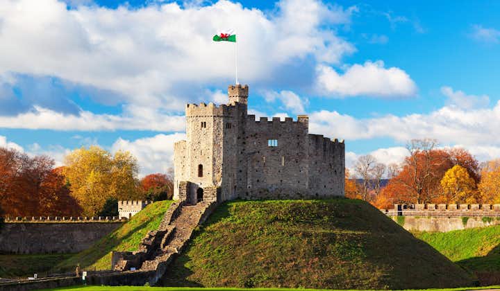 Photo of Norman Keep, Cardiff Castle at Autumn, Cardiff, Wales, UK.