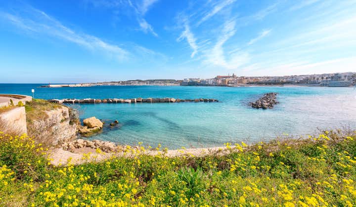 Photo of Otranto coastal town in Puglia with it's turquoise beautiful beach.