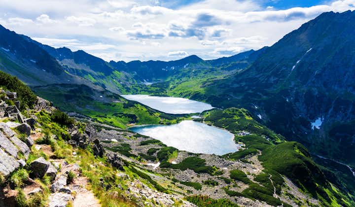 Photo of Five Ponds Valley. The High Tatras Mountains (Vysoké Tatry, Tatry Wysokie, Magas-Tátra), are a mountain range along the border of Slovakia and southern Poland in the Lesser Poland Voivodeship.