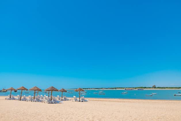 Photo of beautiful beach at Sanlucar de Barrameda in Spain.