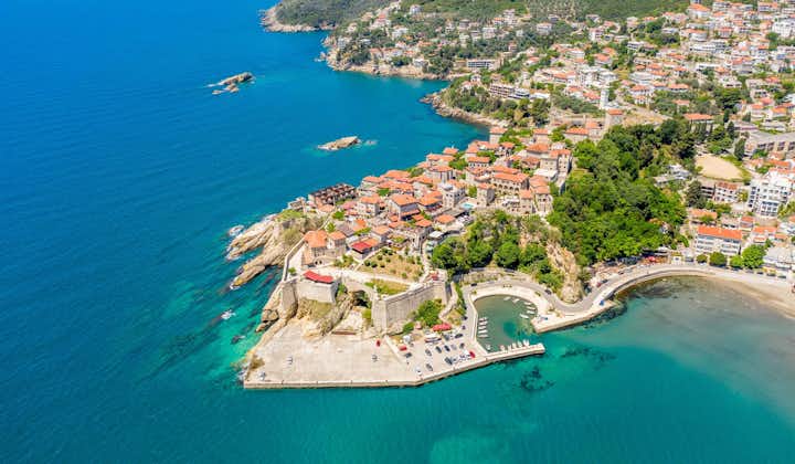 Aerial view of the old town Ulcinj,Montenegro.