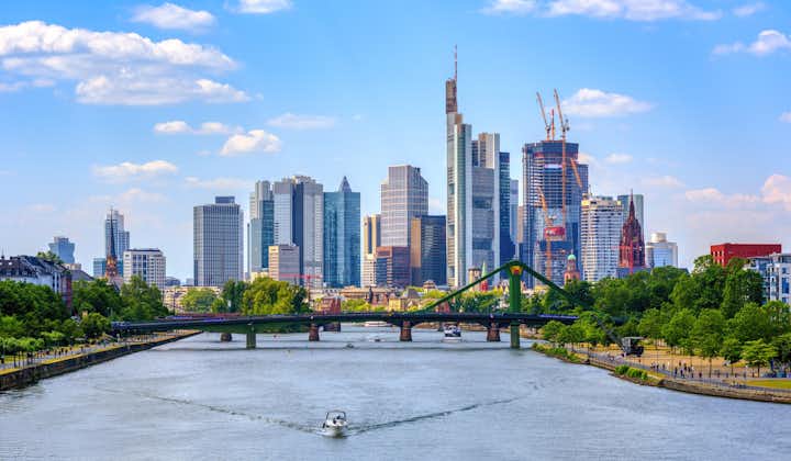Photo of Frankfurt am Main city skyline on a bright sunny summer day, Germany.