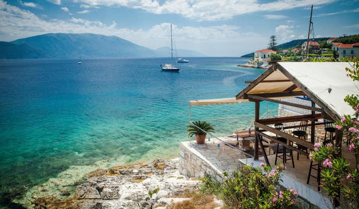 View on a terrace and, Sami bay, Cephalonia,Greece