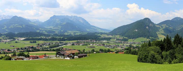 View to the City of Kössen, Austria.