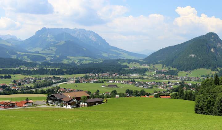 View to the City of Kössen, Austria.